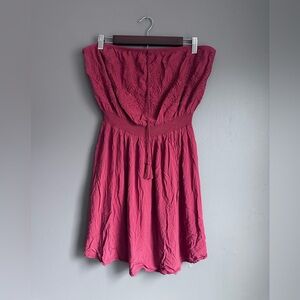 Forever 21 Strapless Flowy Mini Dress Women’s 2X Rust Burnt Orange Red Boho Tub